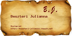 Beszteri Julianna névjegykártya